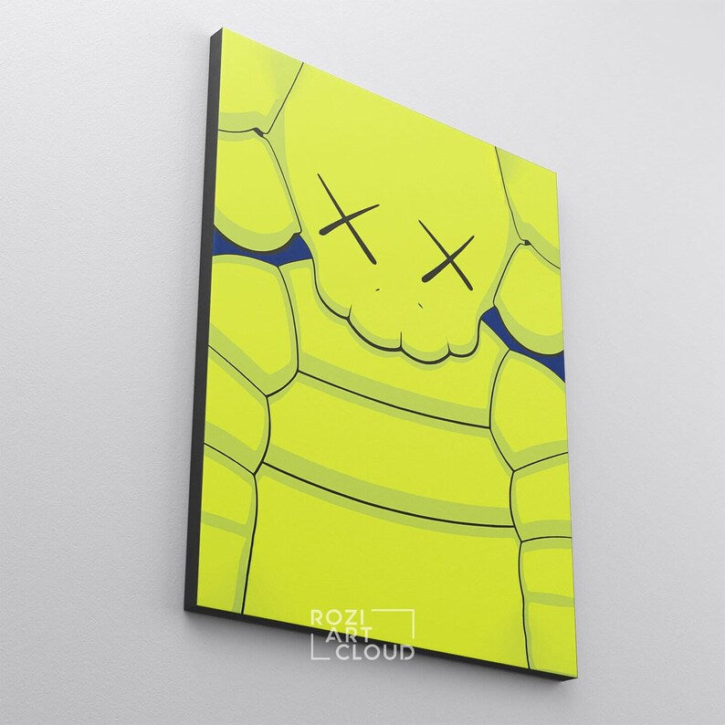 Hypebeast kaw kawaii wall art canvas print, kaw poster room decor, trendy minimalist art, urban pop culture man cave decor, stylish gift