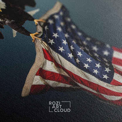 American eagle wall art, usa flag art prints, modern wall art for living room, home office wall decoration, animal poster prints