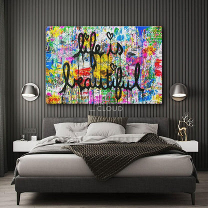 Banksy wall art print, pop art graffiti canvas, street art prints, high quality modern artwork