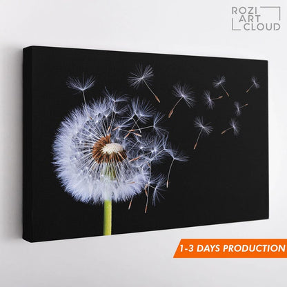 Dandelion canvas print, flowers wall decor, botanical wall art, nature wall decor, teen room decorations
