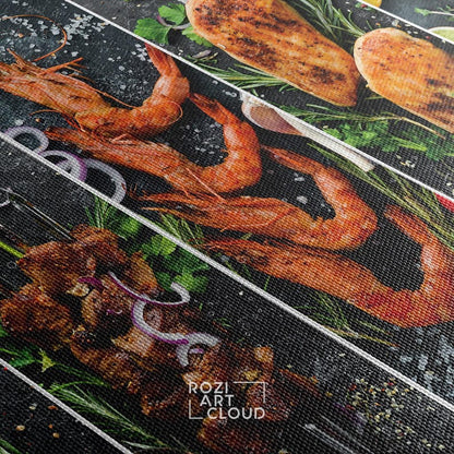 Kitchen wall art, Food art decor, seafoods poster canvas, cooking art printables, moms gift