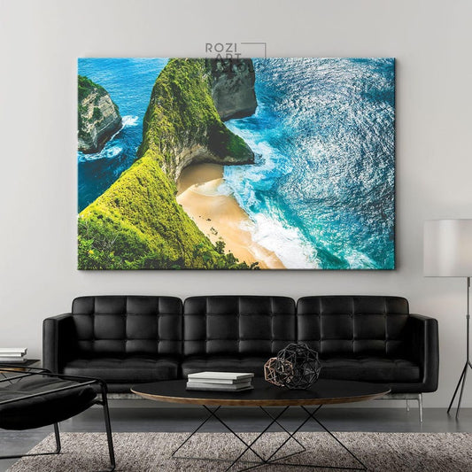 Bali wall art decor, framed tropical beach canvas, nature poster prints, island wall decor, artwork for living room, contemporary canvas