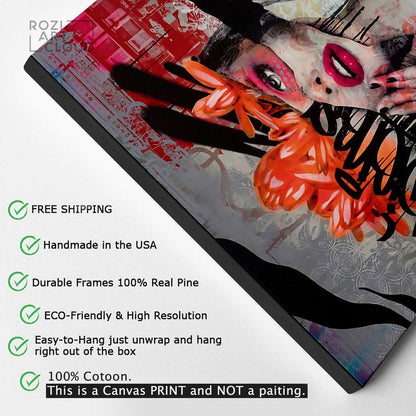 Fashion graffiti wall art, woman portrait prints, female model poster, feminist art decor, gifts for her, bedroom wall hangings