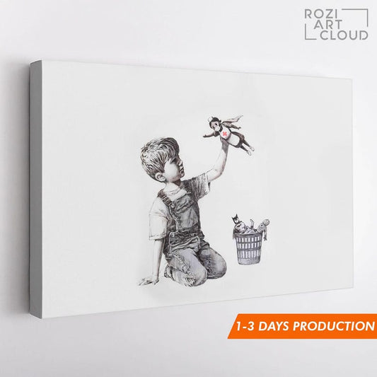 Banksy wall art print, graffiti canvas art, street art prints, best friend gift, home decor modern art, high quality artwork