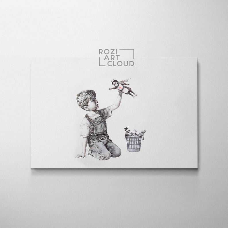 Banksy wall art print, graffiti canvas art, street art prints, best friend gift, home decor modern art, high quality artwork