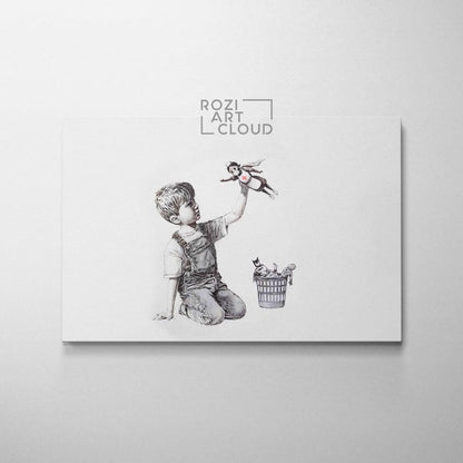 Banksy wall art print, graffiti canvas art, street art prints, best friend gift, home decor modern art, high quality artwork