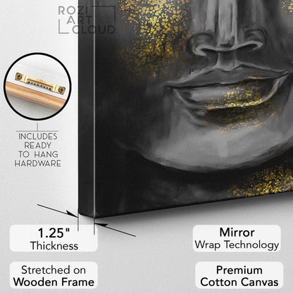 Spiritual buddha statue wall art, zen wall decor, digital art collage, contemporary print, painting on canvas, modern art