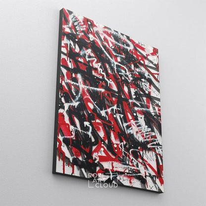 Street art graffiti, abstract art, black white red wall art, artistic gifts, mid century modern posters, contemporary art printables