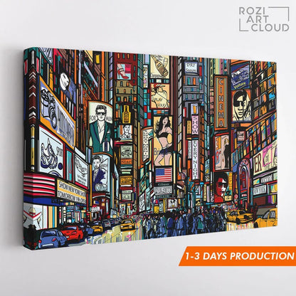 New york city prints for living room, vector illustration decor art, large architecture poster, oversized wall art
