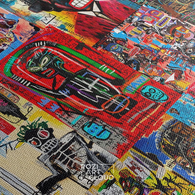 Abstract graffiti street art wall art poster print, extra large framed canvas artwork, colorful abstract prints