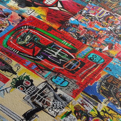 Abstract graffiti street art wall art poster print, extra large framed canvas artwork, colorful abstract prints