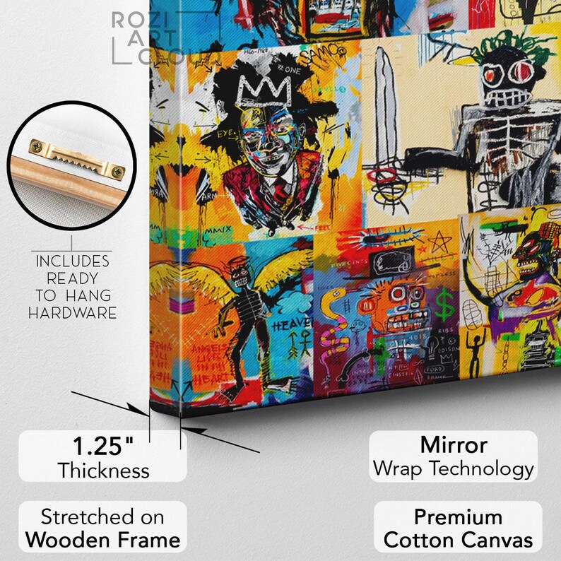Abstract graffiti street art wall art poster print, extra large framed canvas artwork, colorful abstract prints