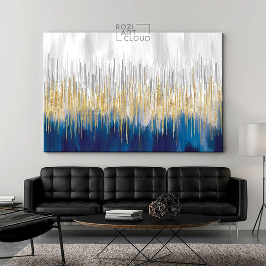 Minimalist abstract wall art decor, modern framed large canvas print