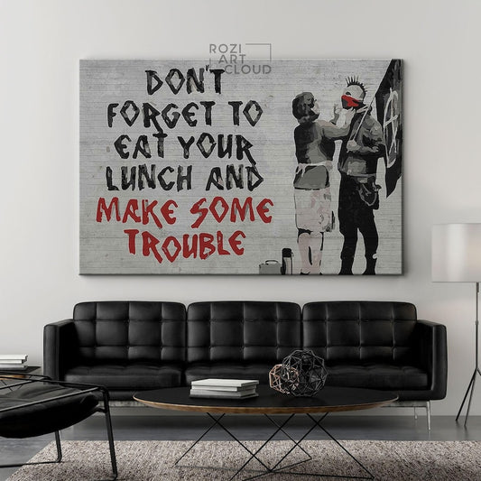 Banksy wall art print, graffiti canvas art, home decor modern art, street art prints, best friend gift, high quality artwork
