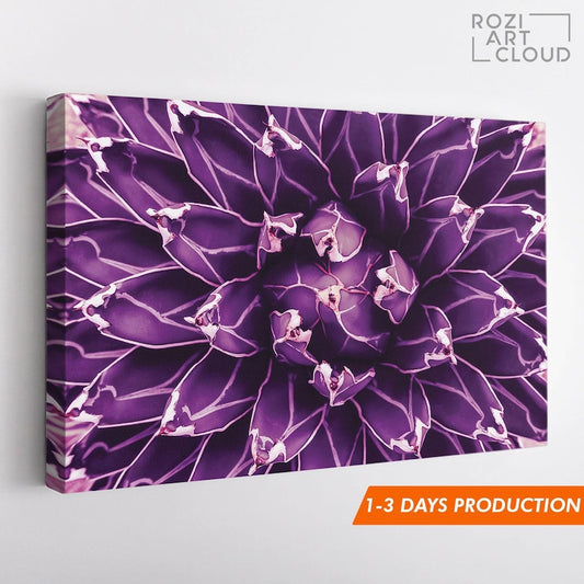 Agave cactus print decor, purple wall art, abstract canvas art, large modern art, contemporary art prints, best friend gifts