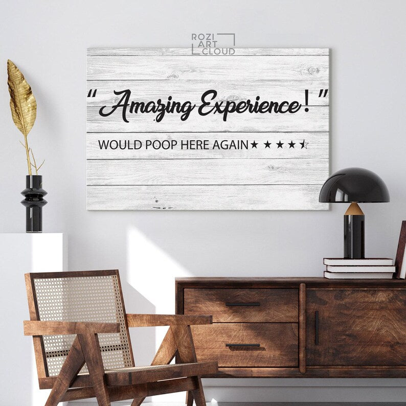 Funny bathroom quote wall art decor, toilet art print canvas