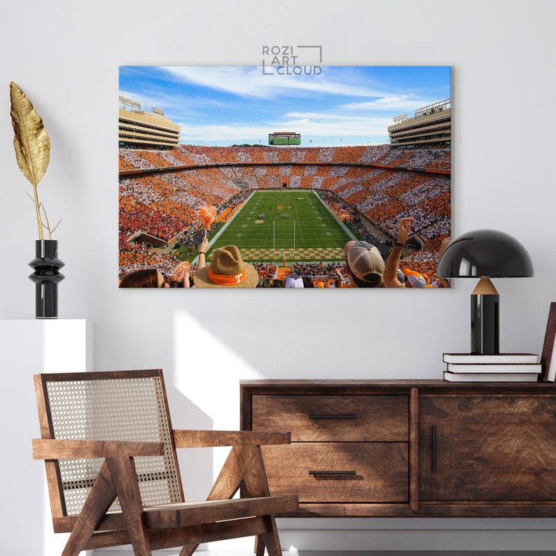 Tennessee vols wall art framed canvas print, university of tennessee neyland stadium poster