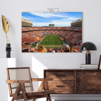Tennessee vols wall art framed canvas print, university of tennessee neyland stadium poster