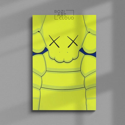 Hypebeast kaw kawaii wall art canvas print, kaw poster room decor, trendy minimalist art, urban pop culture man cave decor, stylish gift