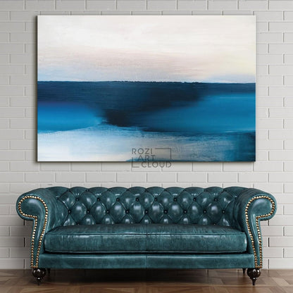 Blue & white abstract wall art