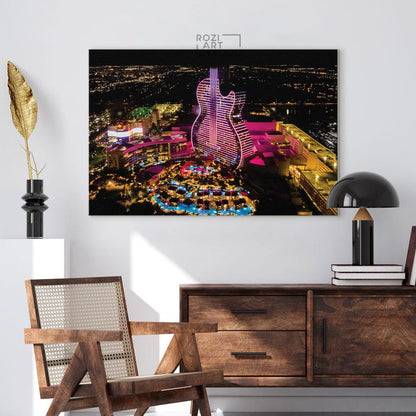 Hard Rock Casino & Hotel, Hollywood Florida canvas prints wall art, poster decor, city artwork
